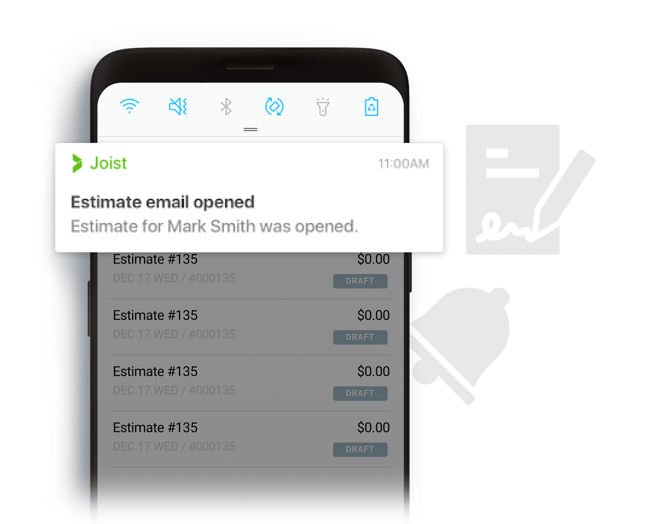 Joist Pro Notifications on mobile phone Joist Pro Notifications