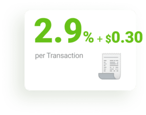 Only 2.9% + $0.30 Per Standard Commercial Transaction