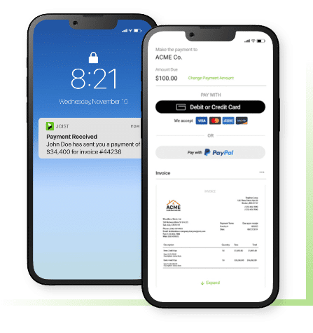 image of joist HVAC contractor payments software