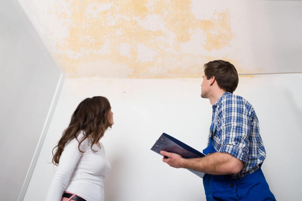 painting contractor asking customer questions and inspecting site