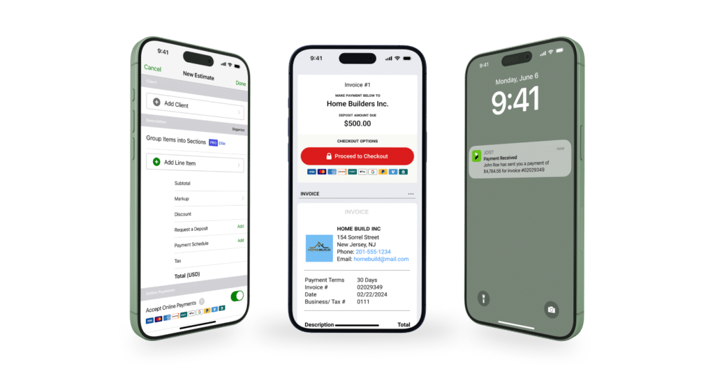 Joist payments screens in mobile phones