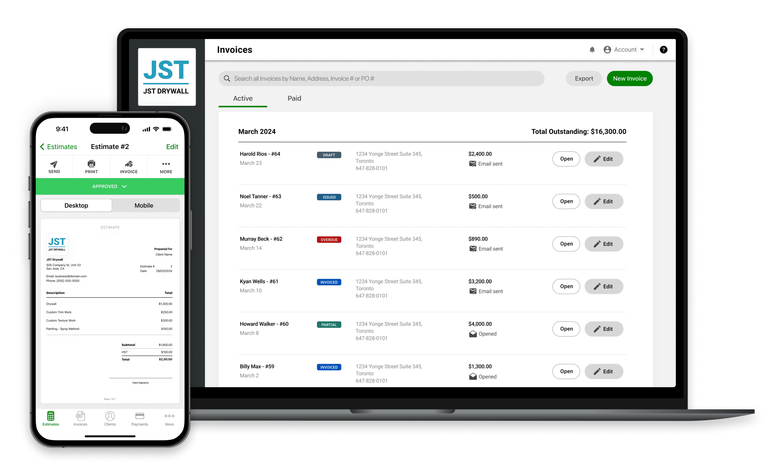 joist contractor software in devices