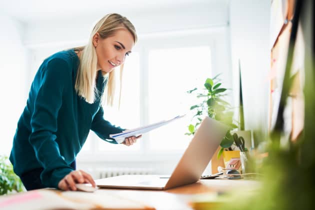 woman calculating taxable income