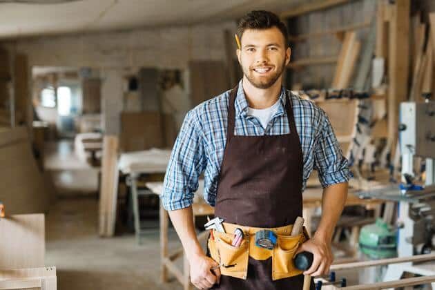 Happy handyman contractor