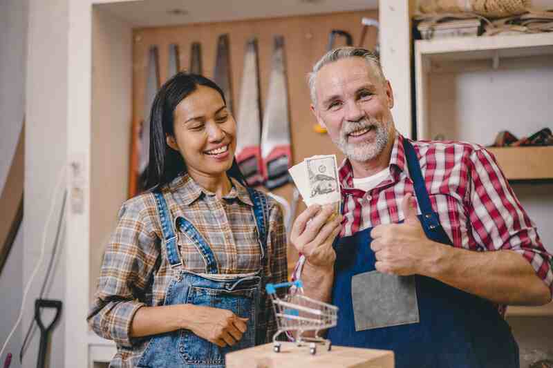 handyman service business success show cash money satisfied with project income