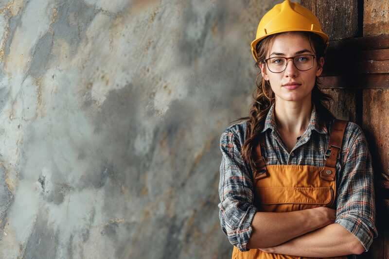 woman independent contractor construction worker
