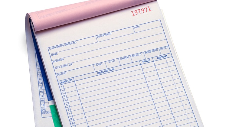 Large receipt pad