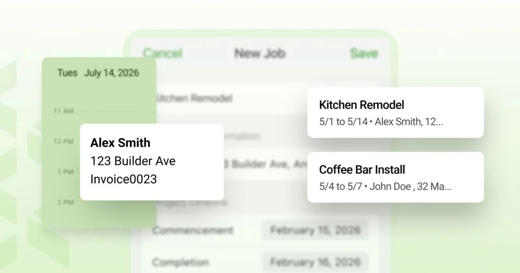 Product view of jobs and scheduling in the Joist app
