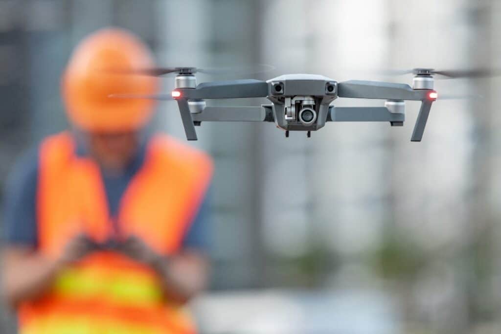 construction drone taking pictures