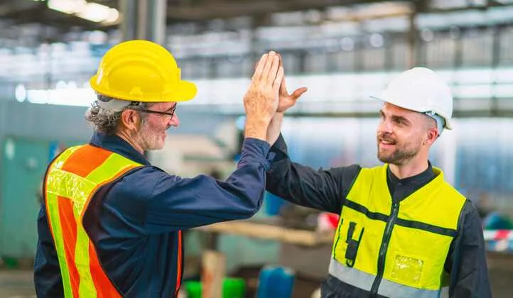 employee and independent contractor high five